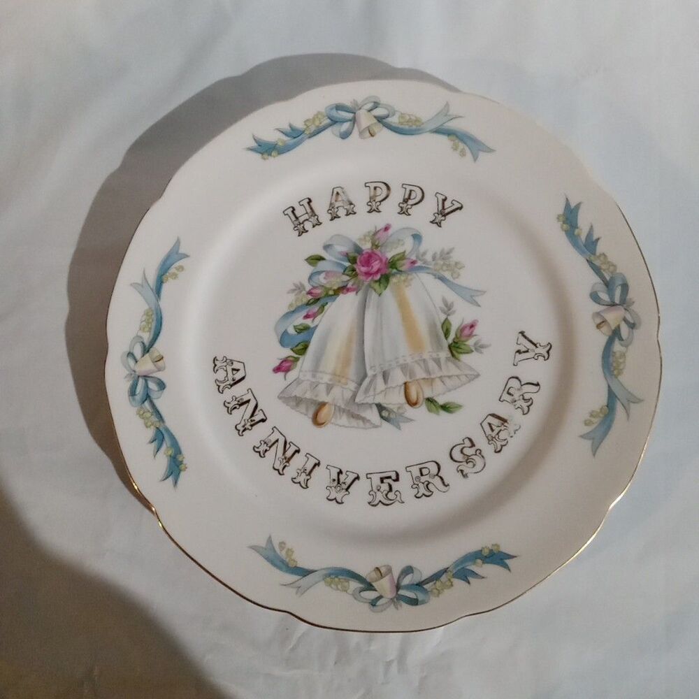 Lefton ‘Happy Anniversary’ Hand Painted China Display Plate 9”- Japan